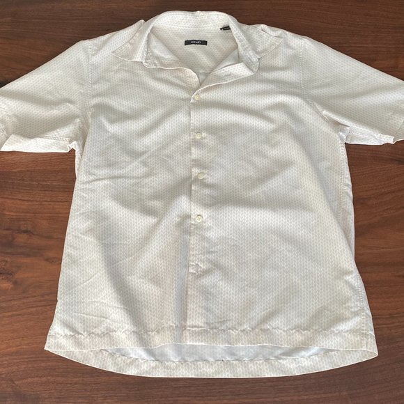 Alfani Other - Alfani Cream Short Sleeve Button Up Dress Shirt